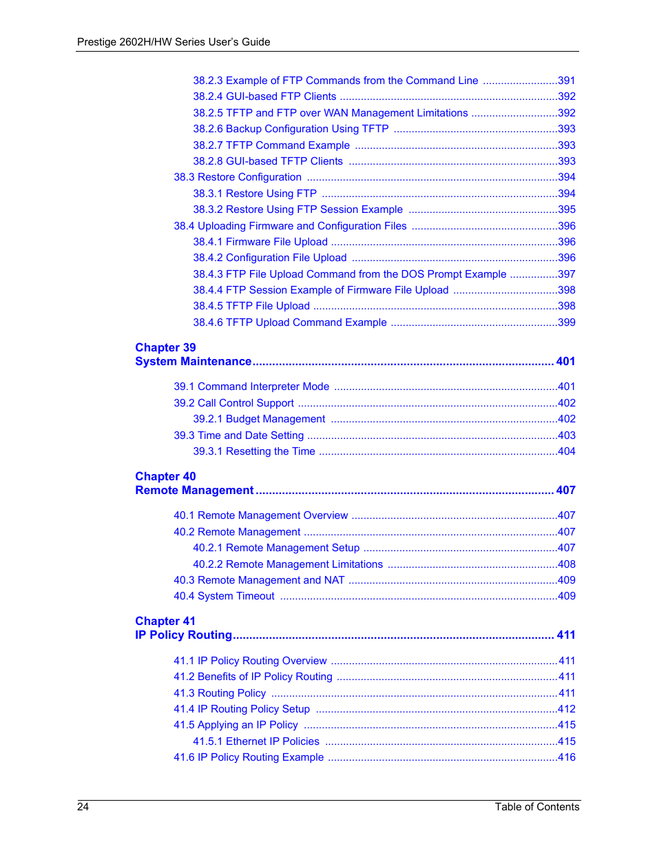 ZyXEL Communications Prestige 2602H Series User Manual | Page 24 / 550