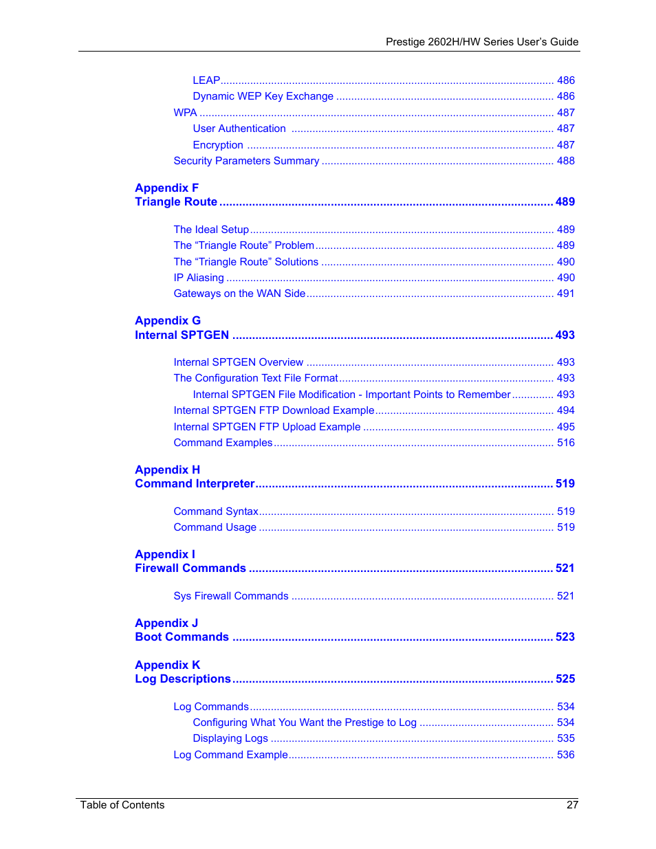 ZyXEL Communications Prestige 2602H Series User Manual | Page 27 / 550