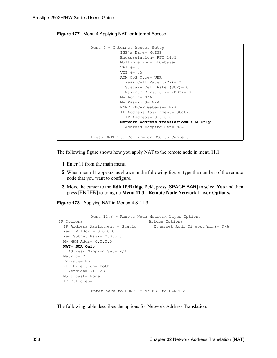 ZyXEL Communications Prestige 2602H Series User Manual | Page 338 / 550