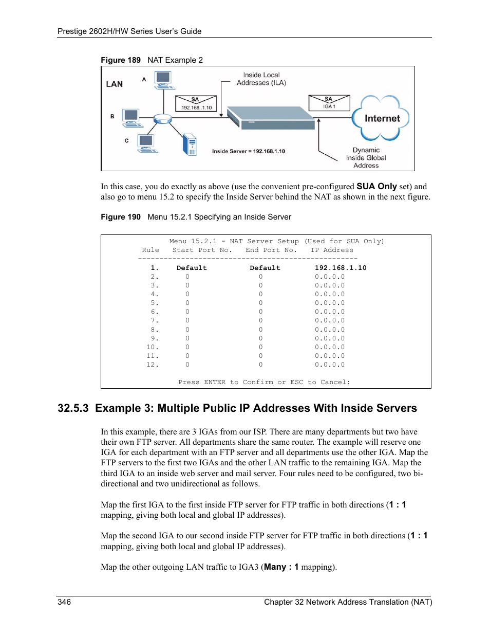 ZyXEL Communications Prestige 2602H Series User Manual | Page 346 / 550