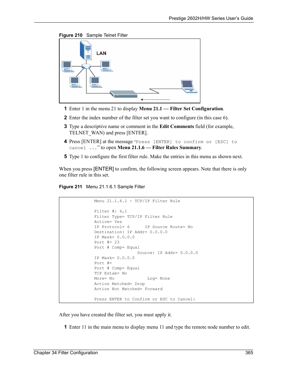 ZyXEL Communications Prestige 2602H Series User Manual | Page 365 / 550