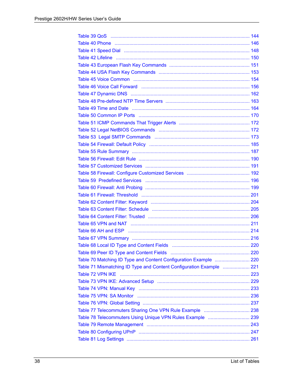 ZyXEL Communications Prestige 2602H Series User Manual | Page 38 / 550