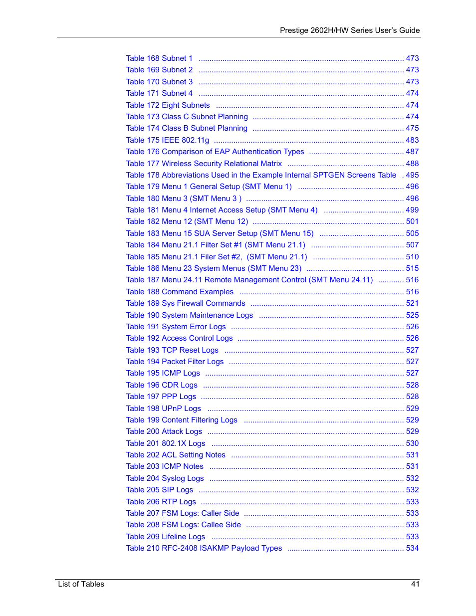 ZyXEL Communications Prestige 2602H Series User Manual | Page 41 / 550