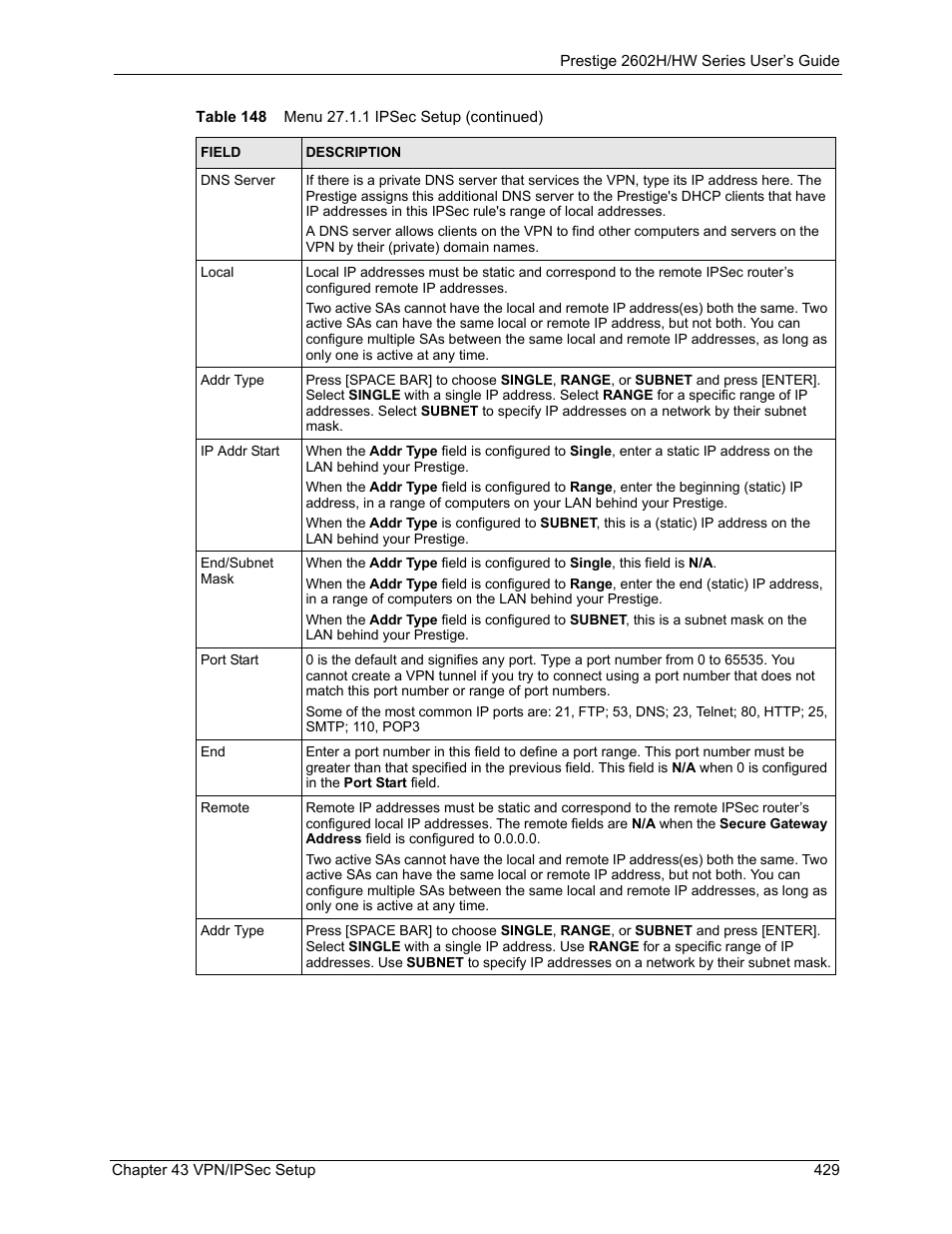 ZyXEL Communications Prestige 2602H Series User Manual | Page 429 / 550