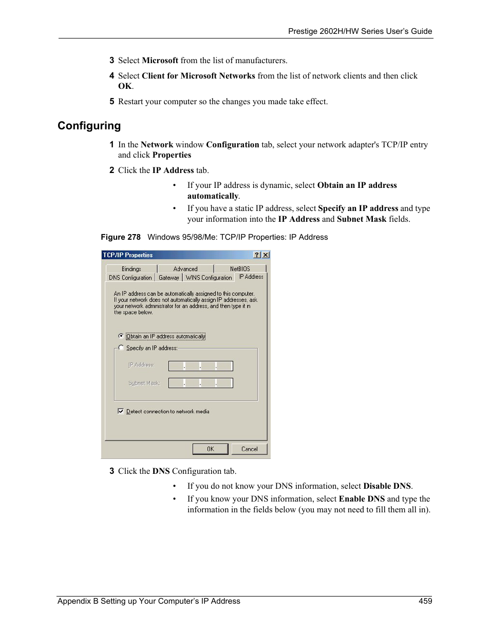 Configuring | ZyXEL Communications Prestige 2602H Series User Manual | Page 459 / 550