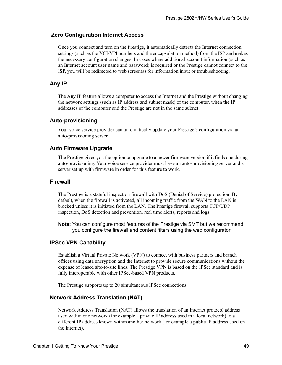 ZyXEL Communications Prestige 2602H Series User Manual | Page 49 / 550