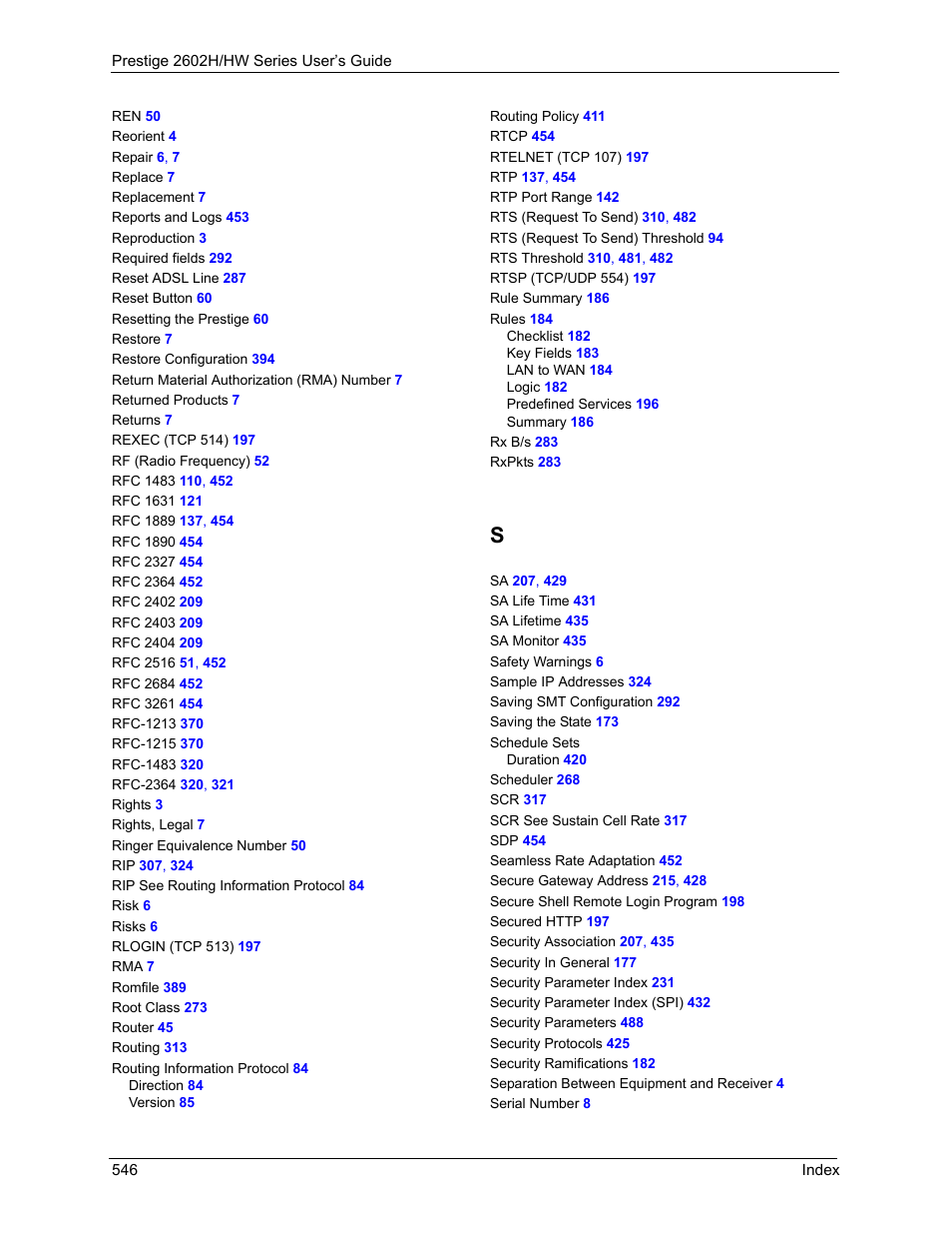 ZyXEL Communications Prestige 2602H Series User Manual | Page 546 / 550