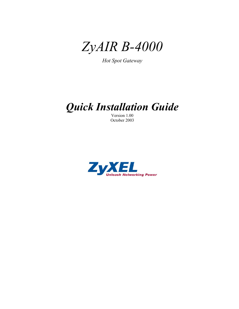 ZyXEL Communications ZYAIR B-4000 User Manual | 22 pages