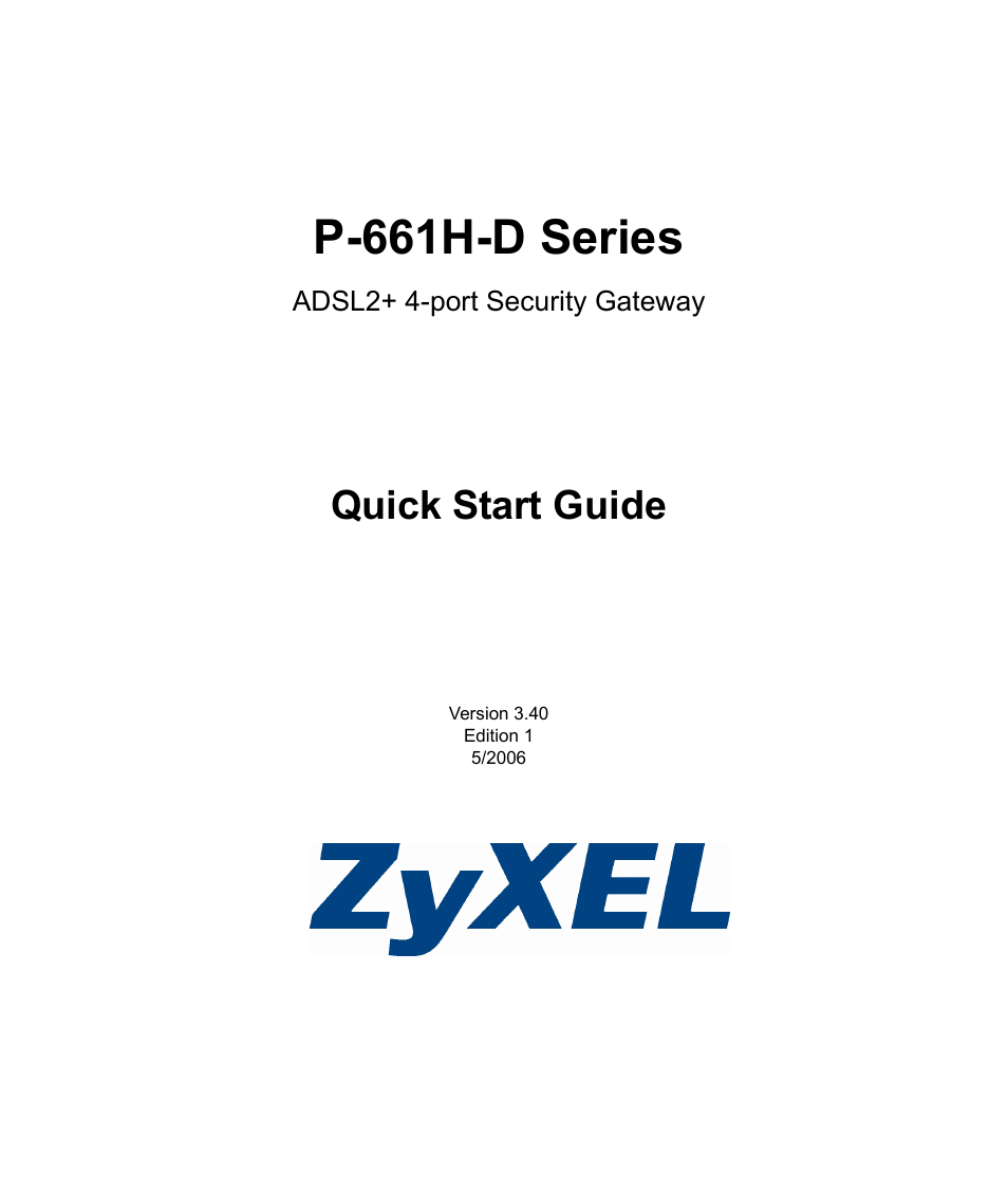 ZyXEL Communications P-661H-D Series User Manual | 5 pages