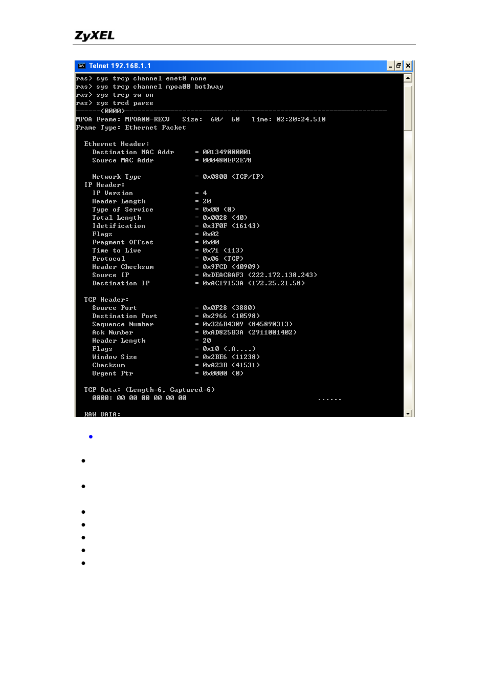 Offline trace | ZyXEL Communications P-660HW-TX User Manual | Page 113 / 122