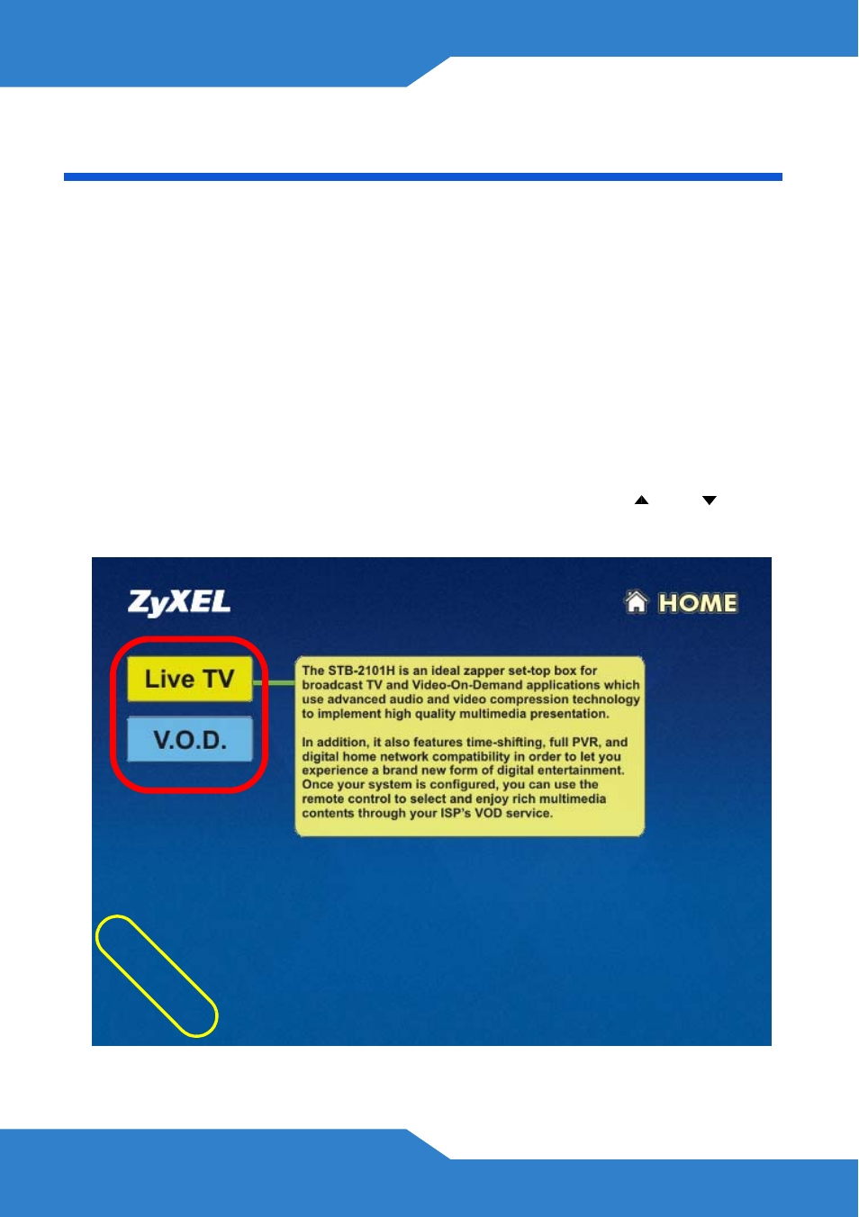 The menu system: tv and video | ZyXEL Communications STB-2101H User Manual | Page 8 / 16