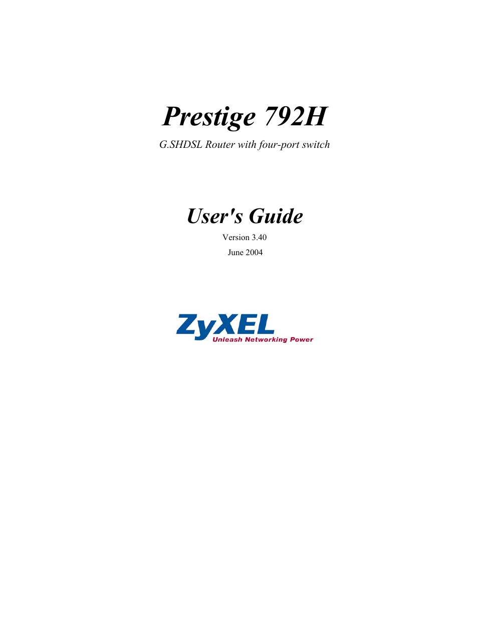 ZyXEL Communications 792H User Manual | 428 pages