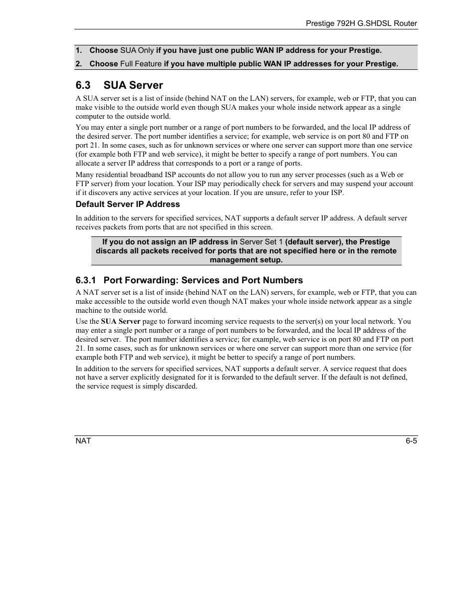 Sua server, 3 sua server | ZyXEL Communications 792H User Manual | Page 107 / 428