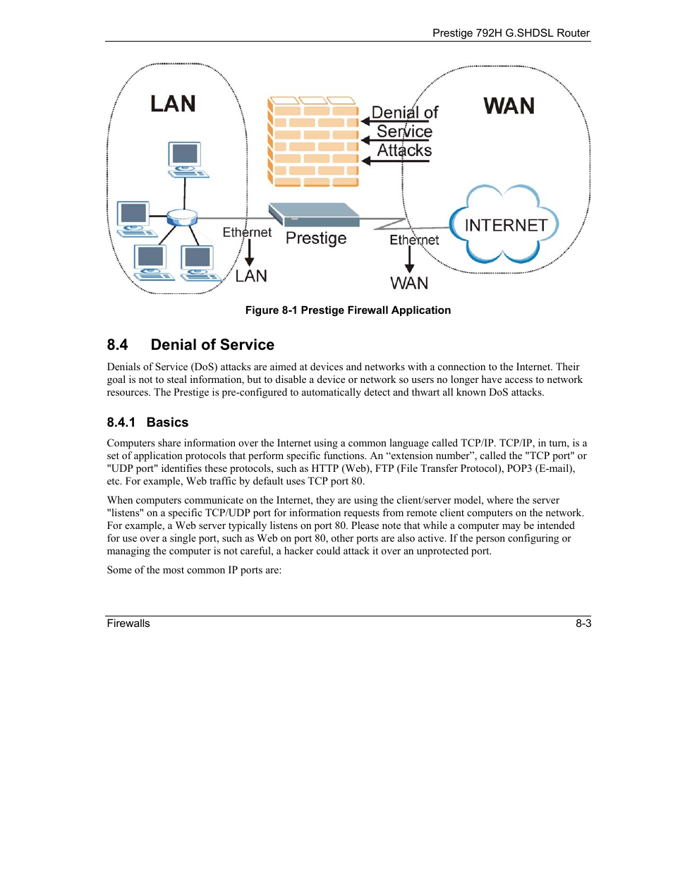 Denial of service, 4 denial of service | ZyXEL Communications 792H User Manual | Page 123 / 428