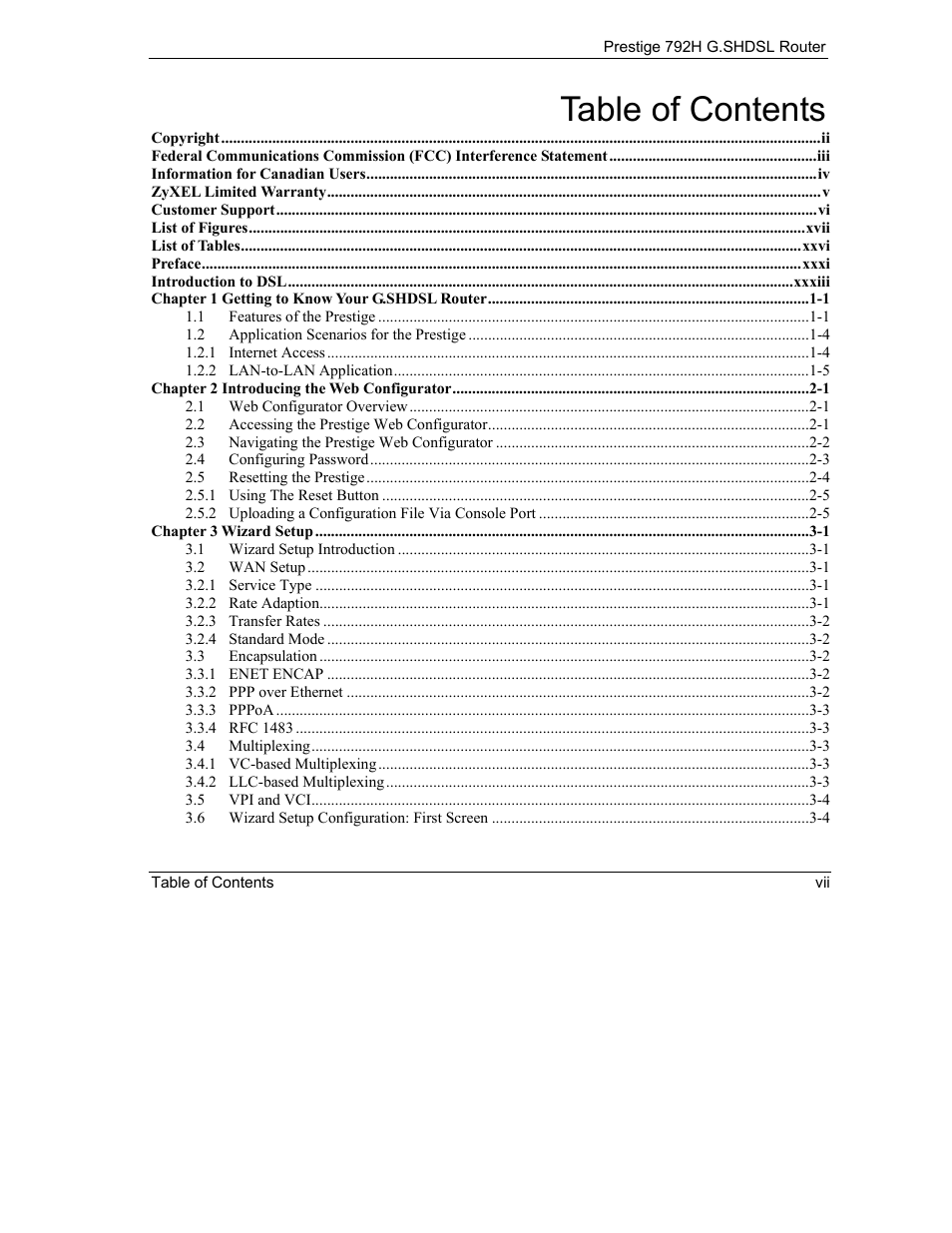 ZyXEL Communications 792H User Manual | Page 13 / 428