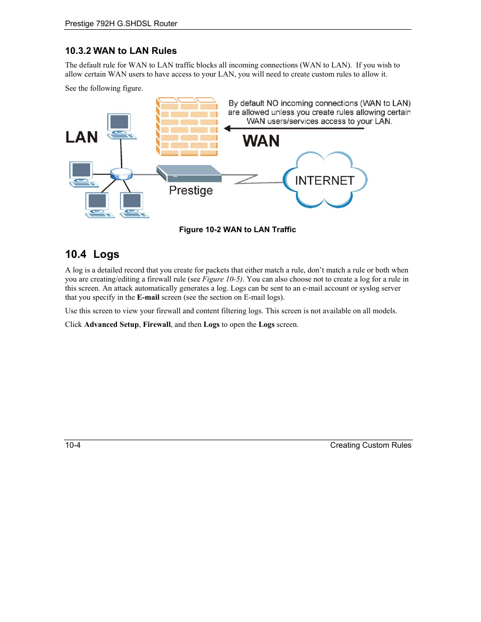 Logs, 4 logs | ZyXEL Communications 792H User Manual | Page 146 / 428