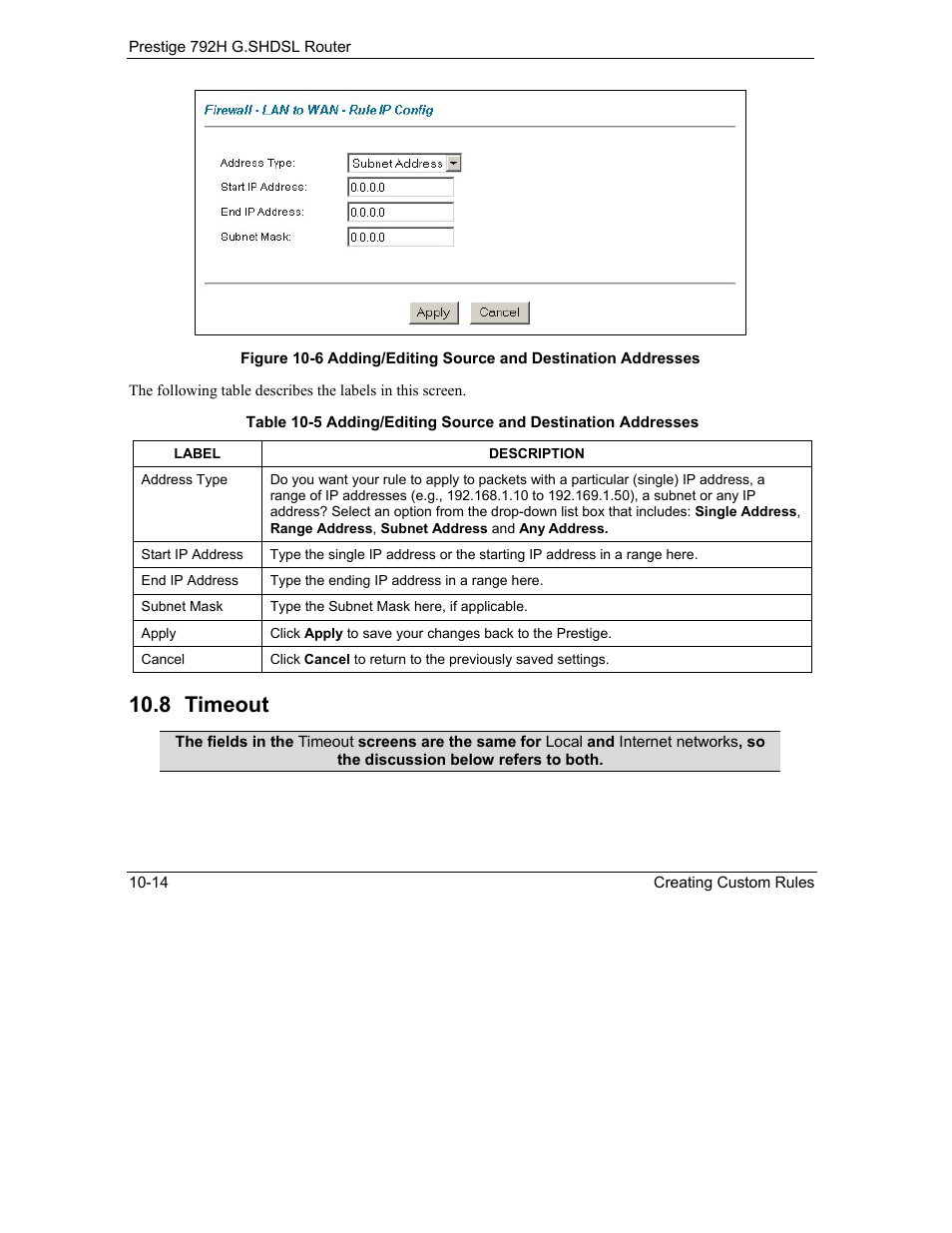Timeout, 8 timeout | ZyXEL Communications 792H User Manual | Page 156 / 428