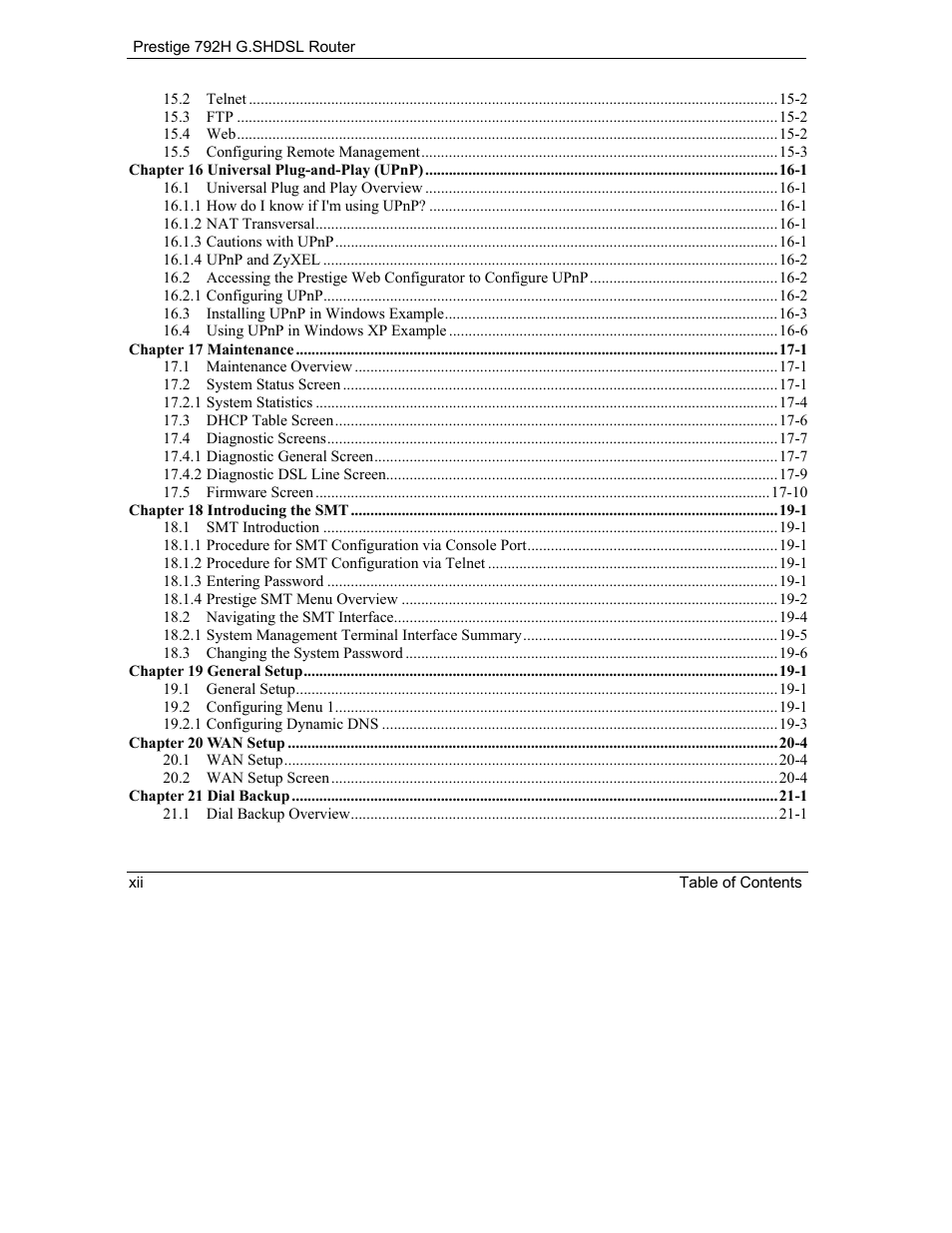 ZyXEL Communications 792H User Manual | Page 18 / 428