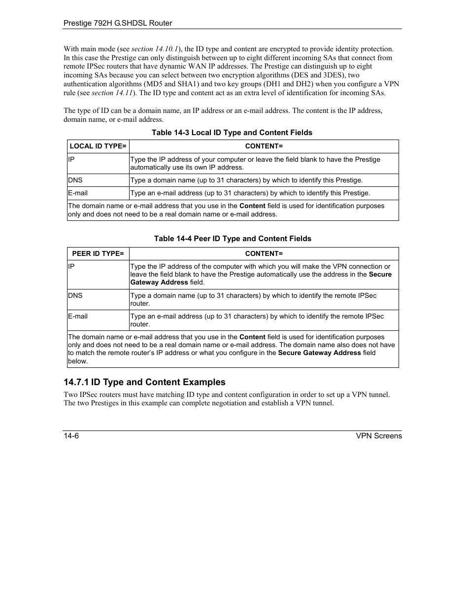 1 id type and content examples | ZyXEL Communications 792H User Manual | Page 184 / 428