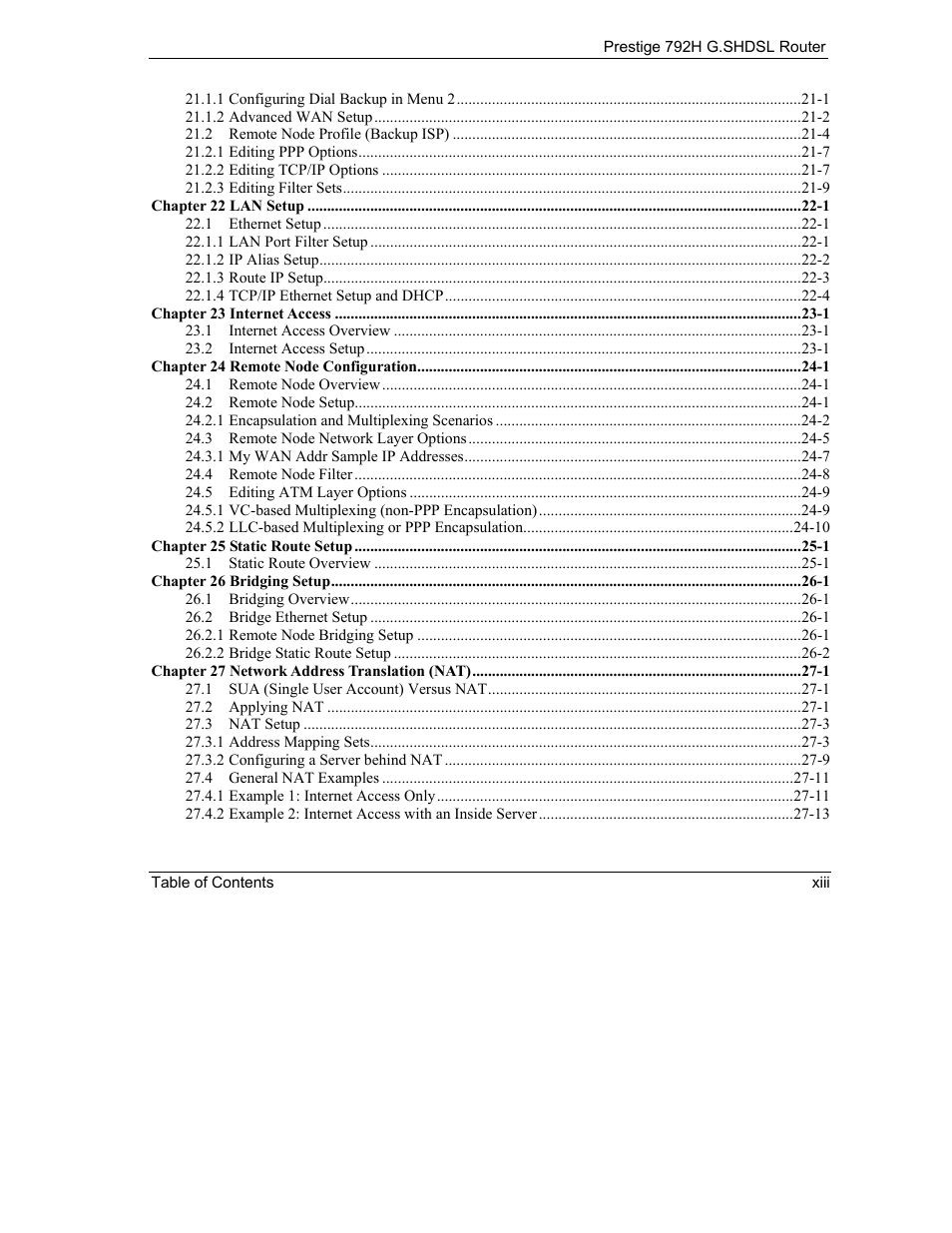 ZyXEL Communications 792H User Manual | Page 19 / 428