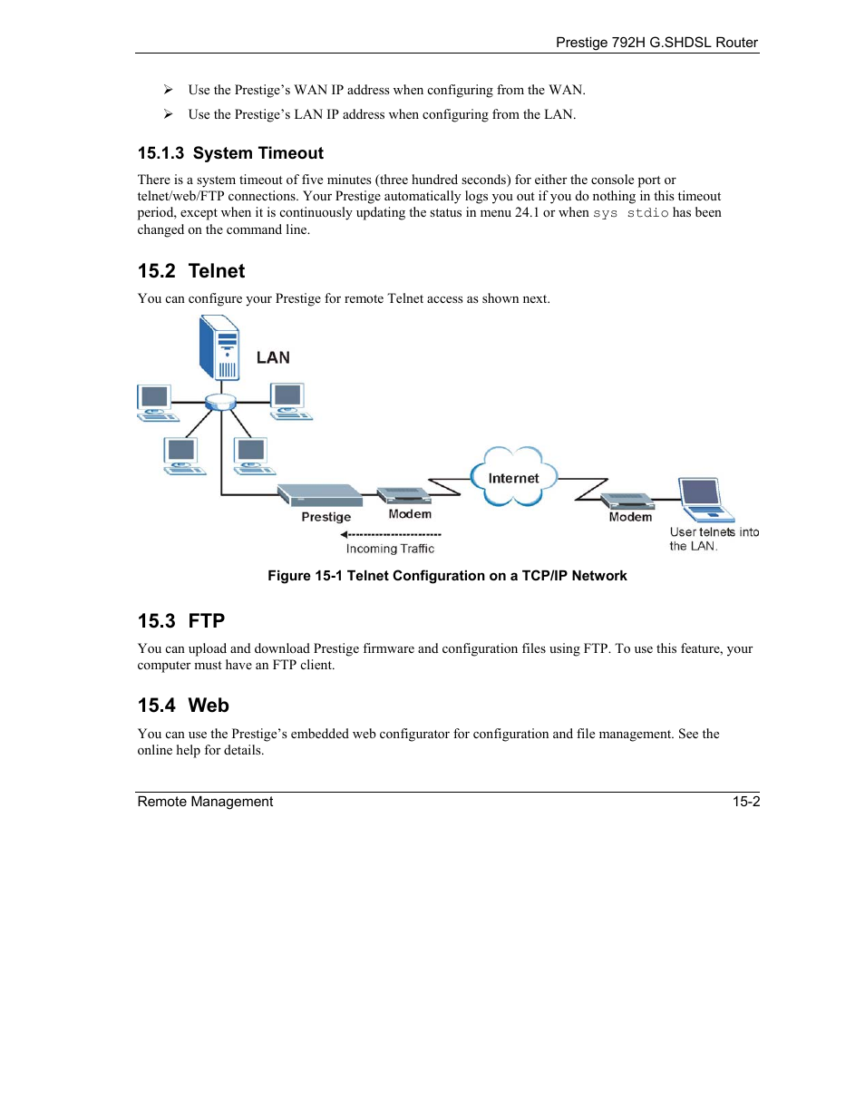 Telnet, 2 telnet, 3 ftp | 4 web | ZyXEL Communications 792H User Manual | Page 214 / 428