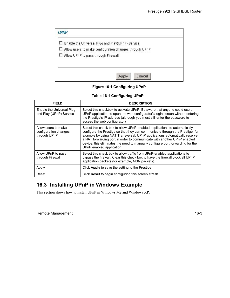 Installing upnp in windows example, 3 installing upnp in windows example | ZyXEL Communications 792H User Manual | Page 218 / 428