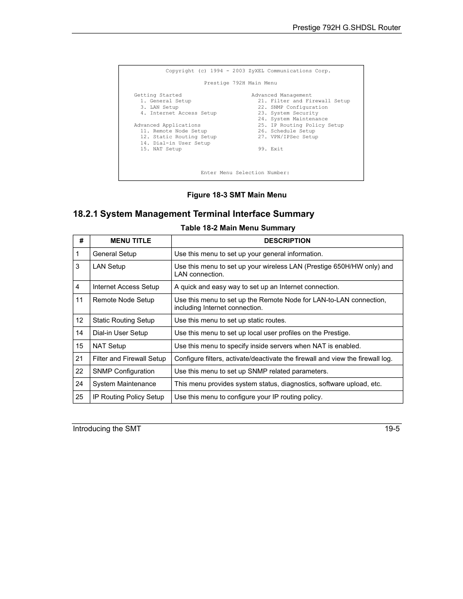 1 system management terminal interface summary | ZyXEL Communications 792H User Manual | Page 243 / 428