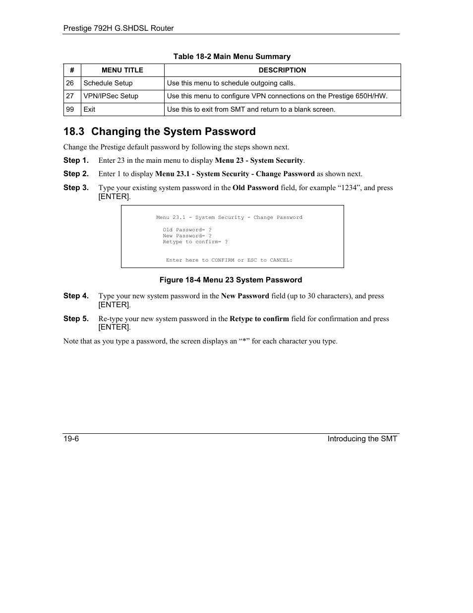 Changing the system password, 3 changing the system password | ZyXEL Communications 792H User Manual | Page 244 / 428