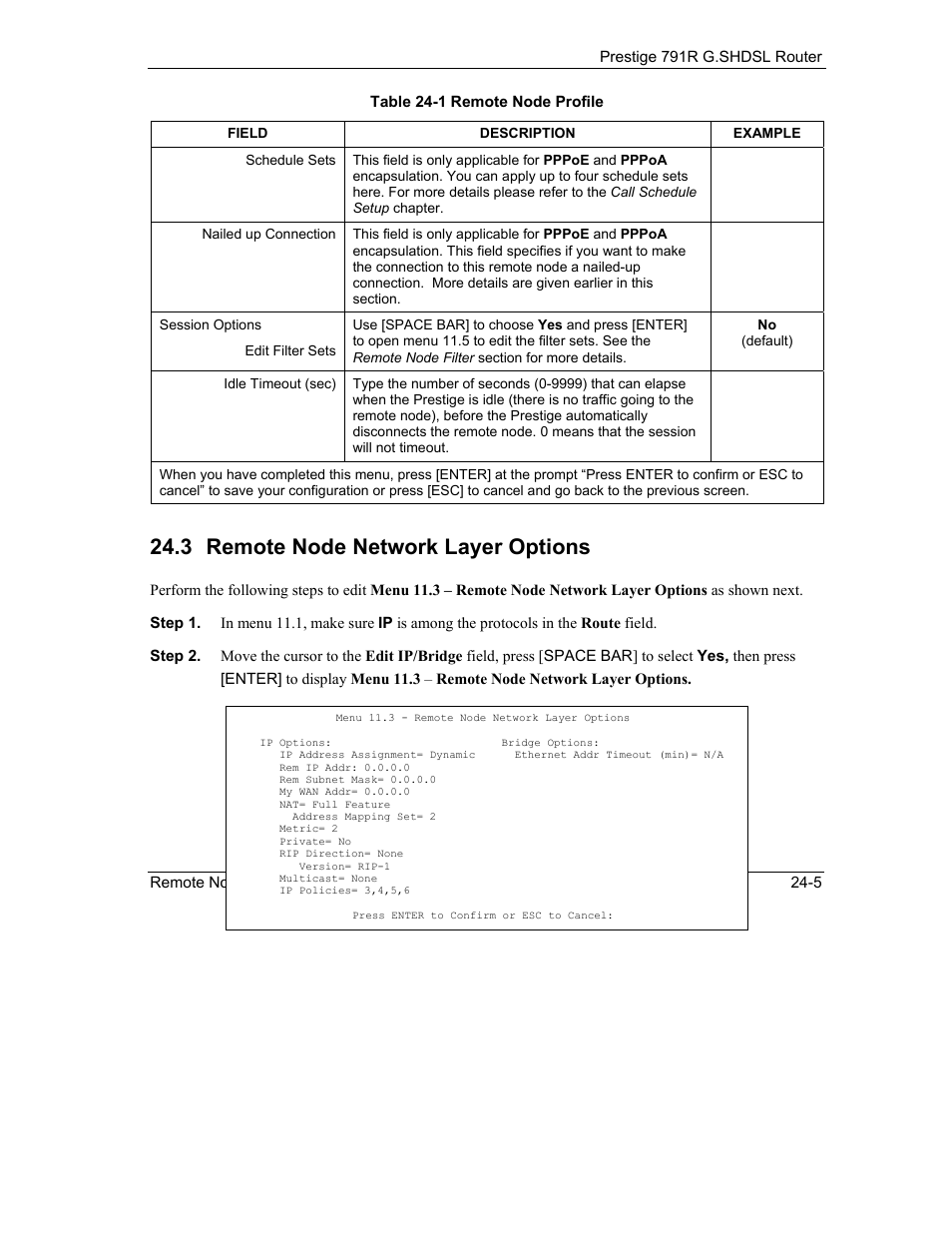 Remote node network layer options, 3 remote node network layer options | ZyXEL Communications 792H User Manual | Page 275 / 428