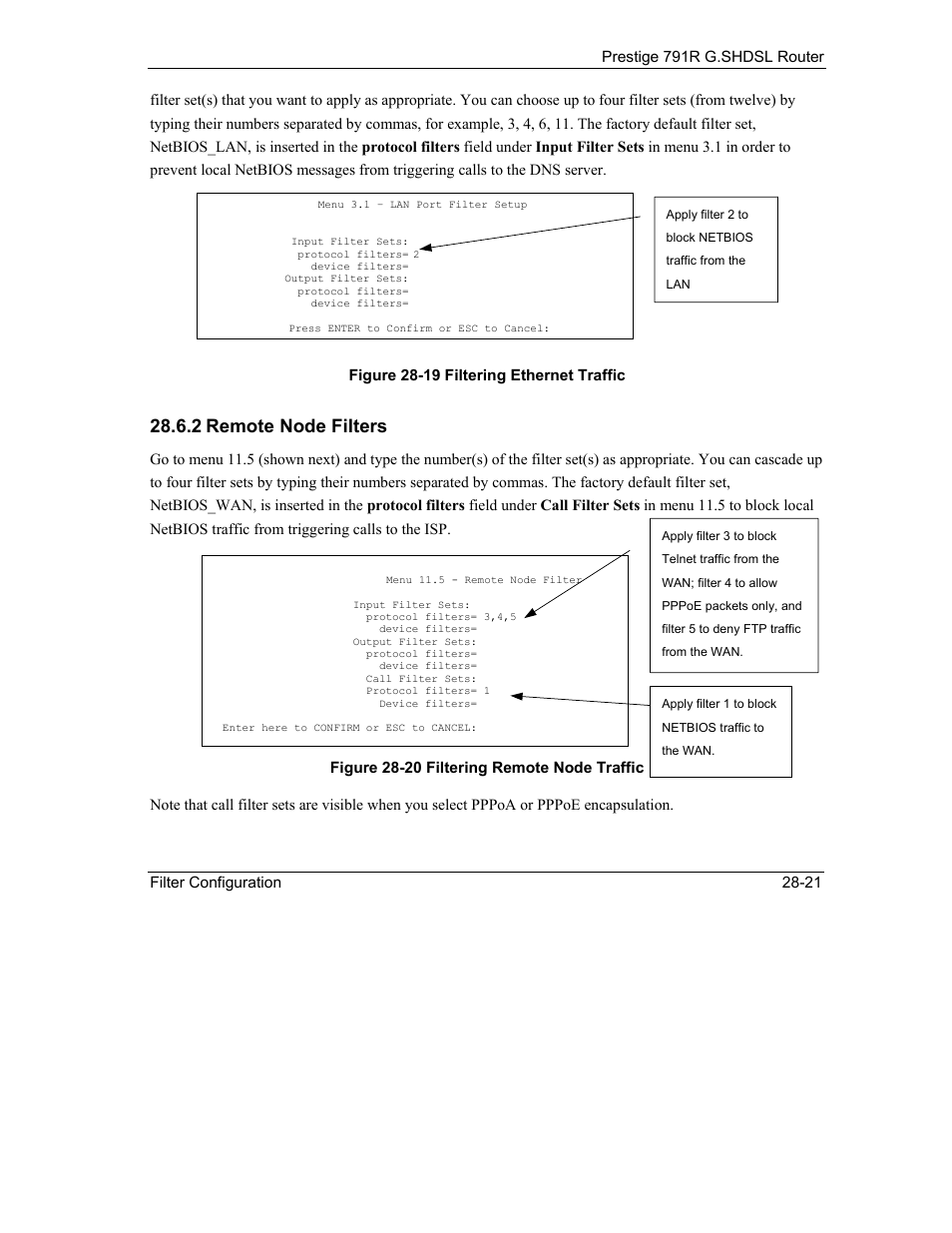 2 remote node filters | ZyXEL Communications 792H User Manual | Page 331 / 428