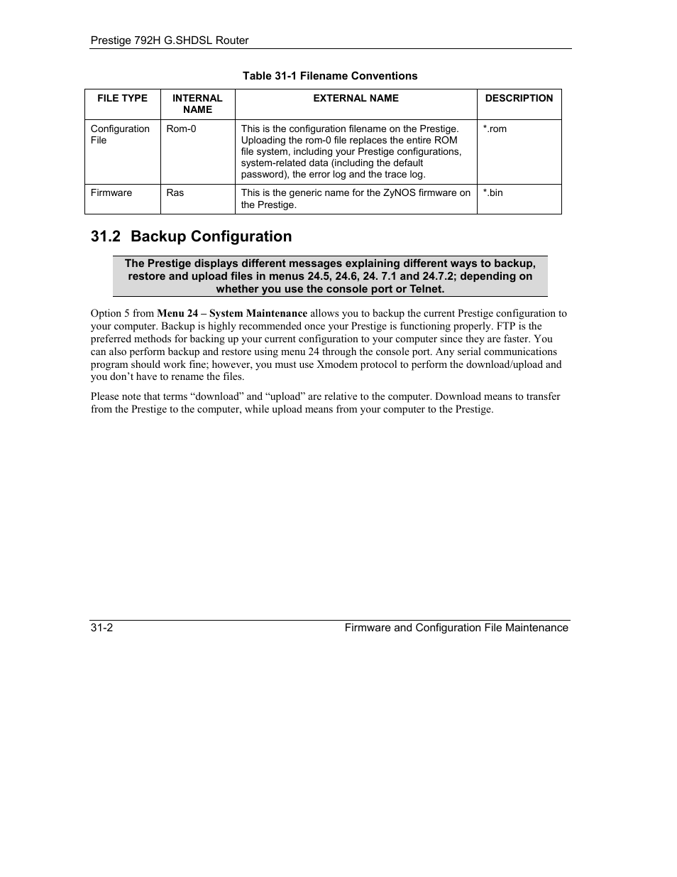 Backup configuration, 2 backup configuration | ZyXEL Communications 792H User Manual | Page 348 / 428
