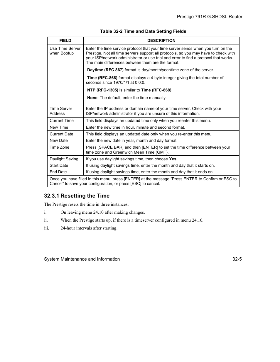 1 resetting the time | ZyXEL Communications 792H User Manual | Page 367 / 428