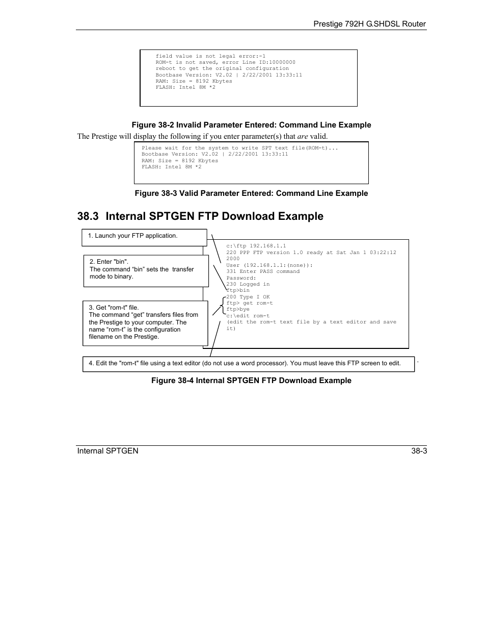 Internal sptgen ftp download example, 3 internal sptgen ftp download example | ZyXEL Communications 792H User Manual | Page 409 / 428