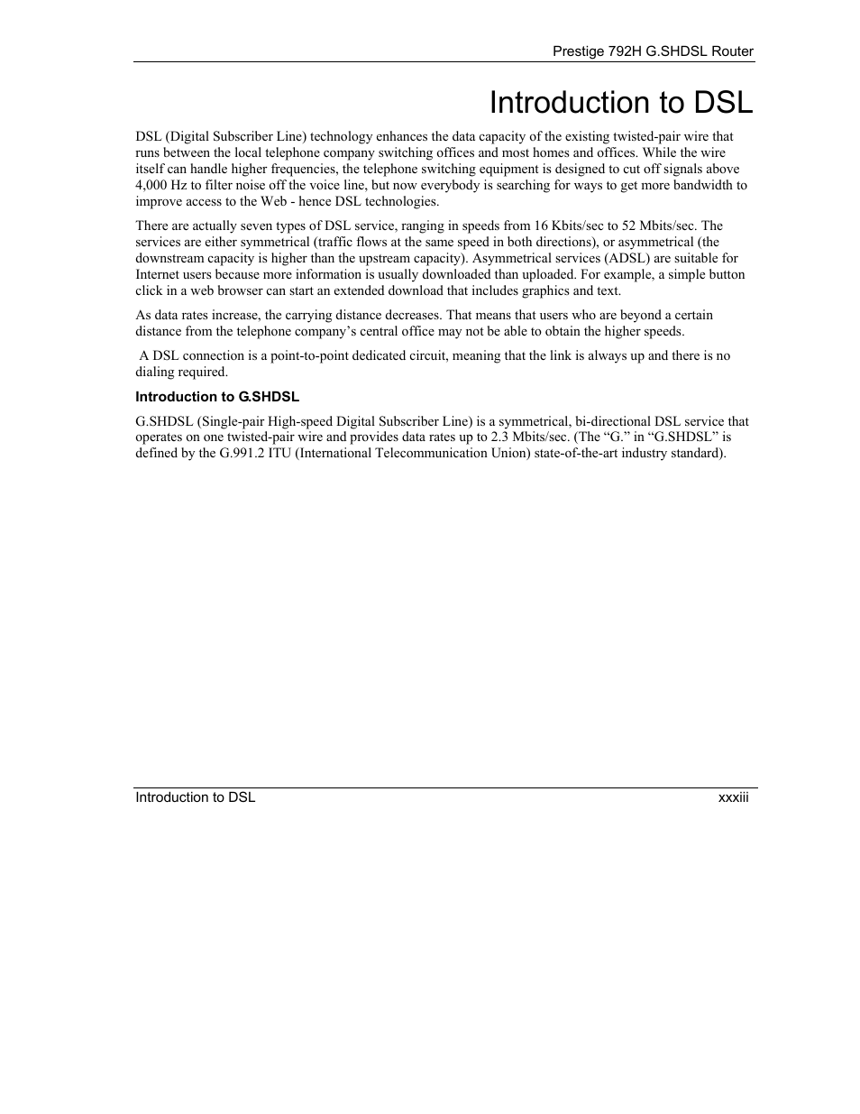 Introduction to dsl | ZyXEL Communications 792H User Manual | Page 41 / 428