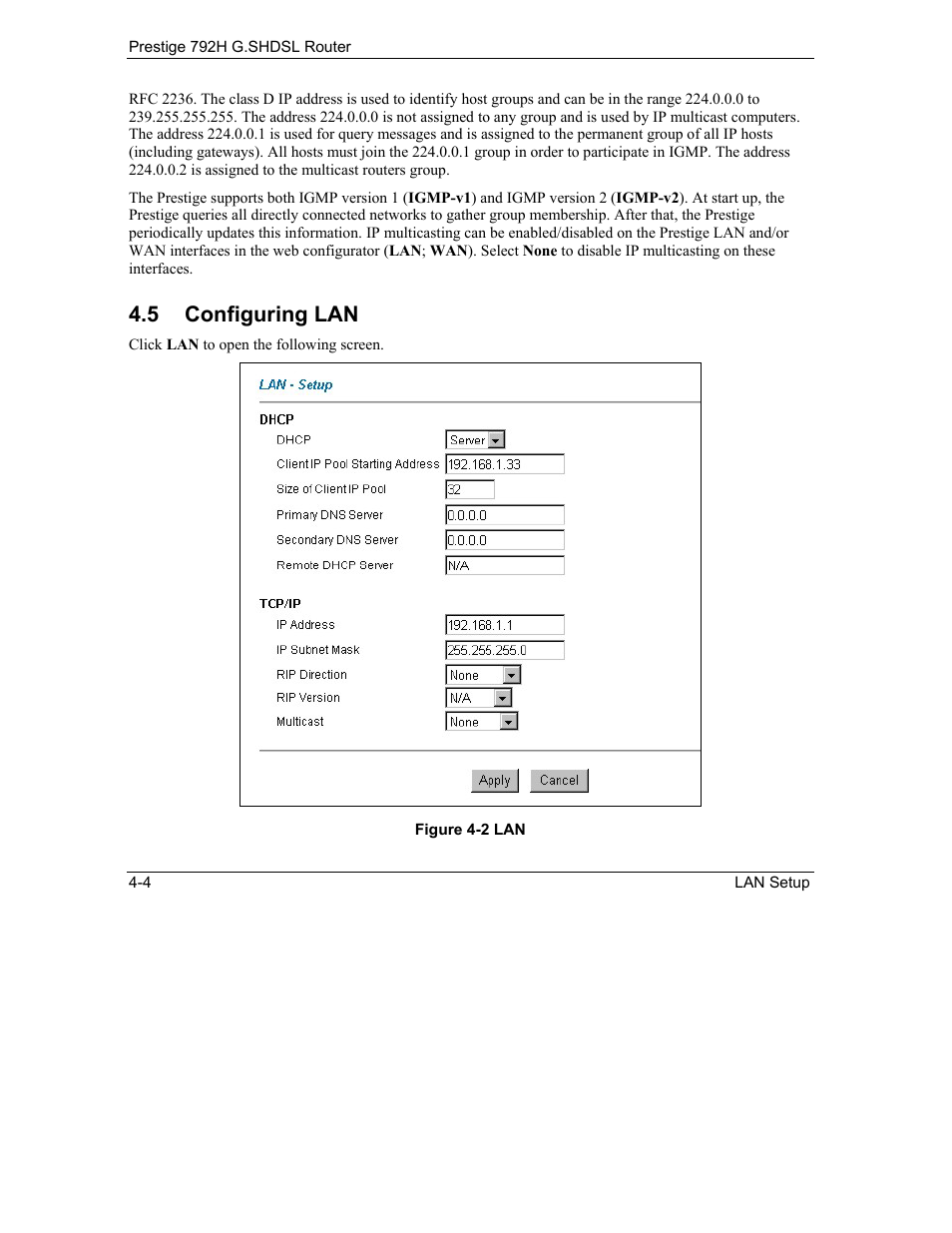 Configuring lan, 5 configuring lan | ZyXEL Communications 792H User Manual | Page 78 / 428