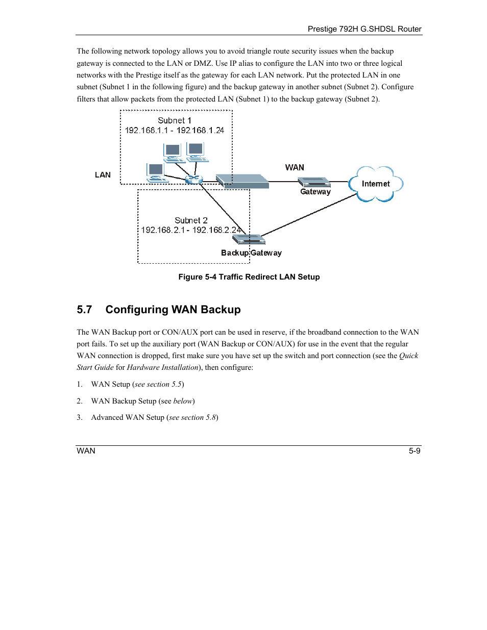 Configuring wan backup, 7 configuring wan backup | ZyXEL Communications 792H User Manual | Page 89 / 428
