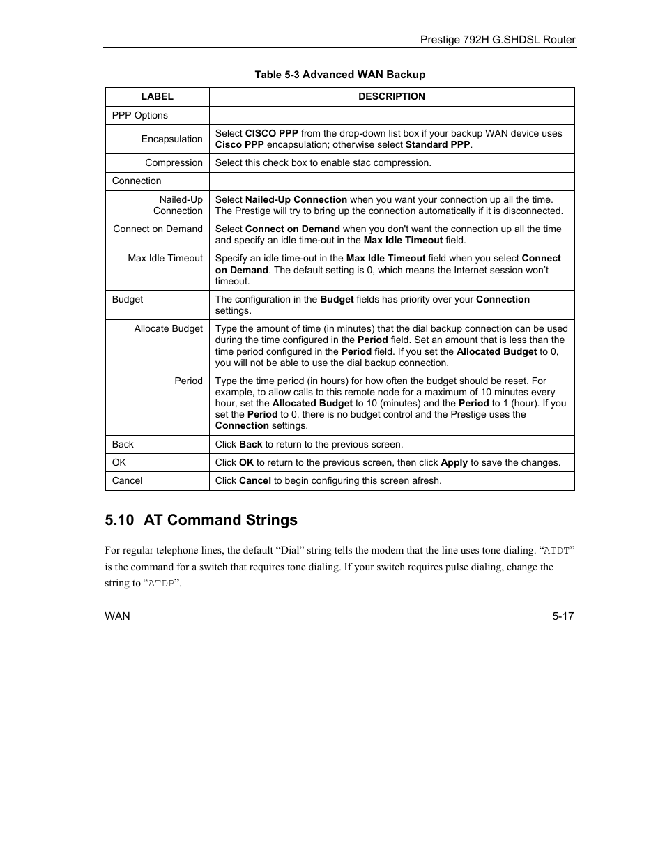At command strings, 10 at command strings | ZyXEL Communications 792H User Manual | Page 97 / 428