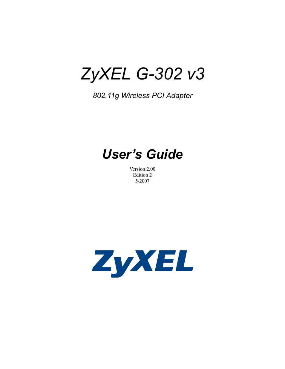 ZyXEL Communications G-302 User Manual | 71 pages