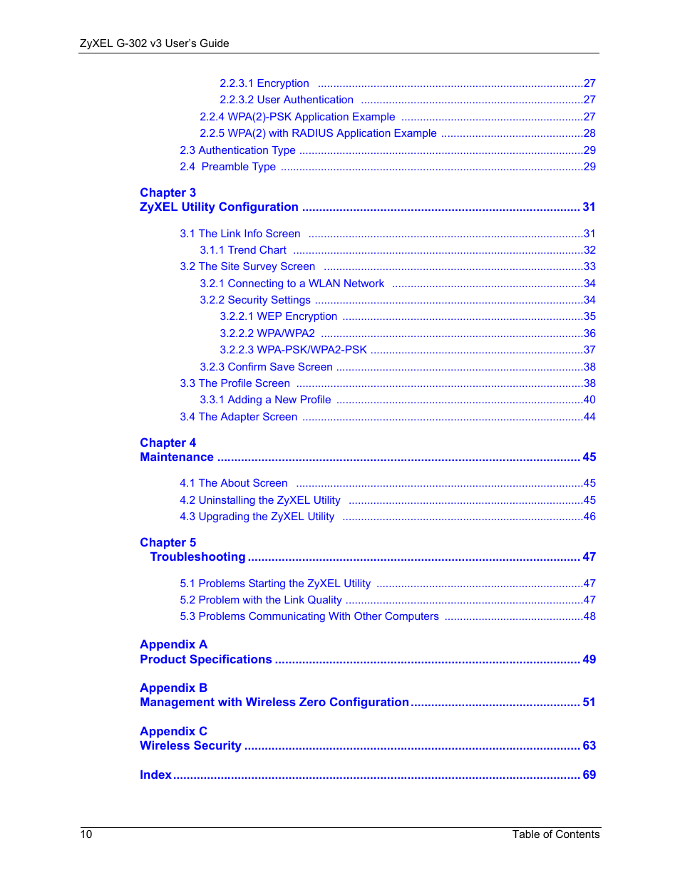 ZyXEL Communications G-302 User Manual | Page 10 / 71