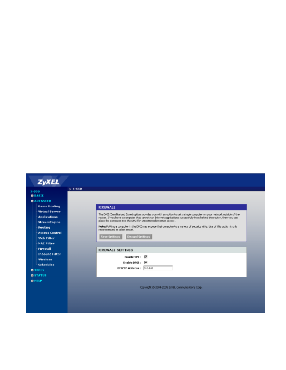 Advanced - firewall, Advanced - firewall -26 | ZyXEL Communications ZyXEL XtremeMIMO X-550 User Manual | Page 44 / 76