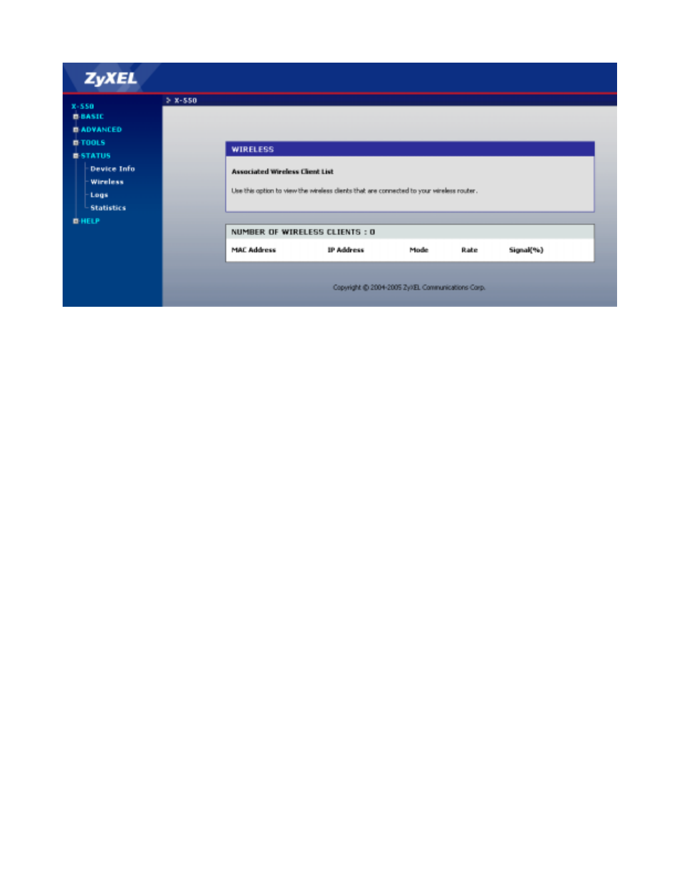 Status - logs, Status - logs -42 | ZyXEL Communications ZyXEL XtremeMIMO X-550 User Manual | Page 60 / 76