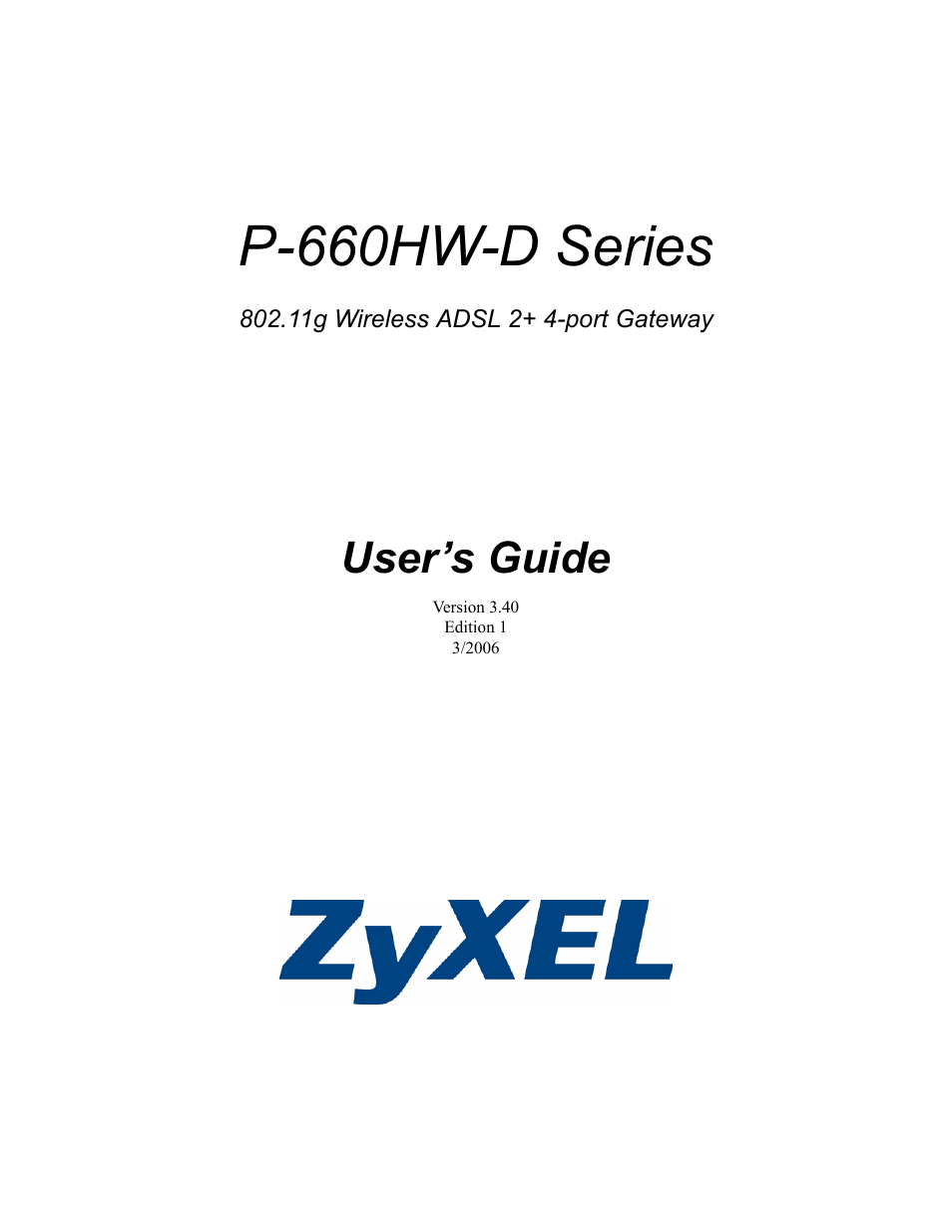 ZyXEL Communications P-660HW-D Series User Manual | 339 pages