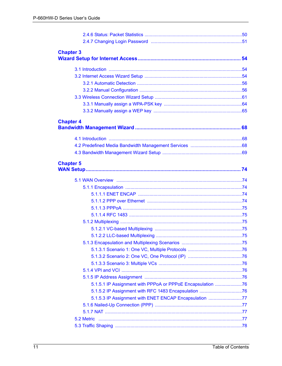 ZyXEL Communications P-660HW-D Series User Manual | Page 12 / 339