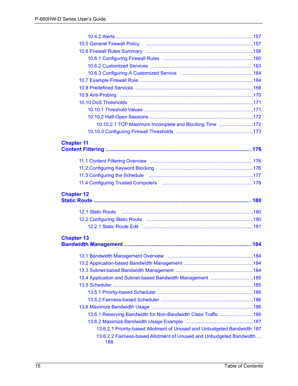 ZyXEL Communications P-660HW-D Series User Manual | Page 16 / 339