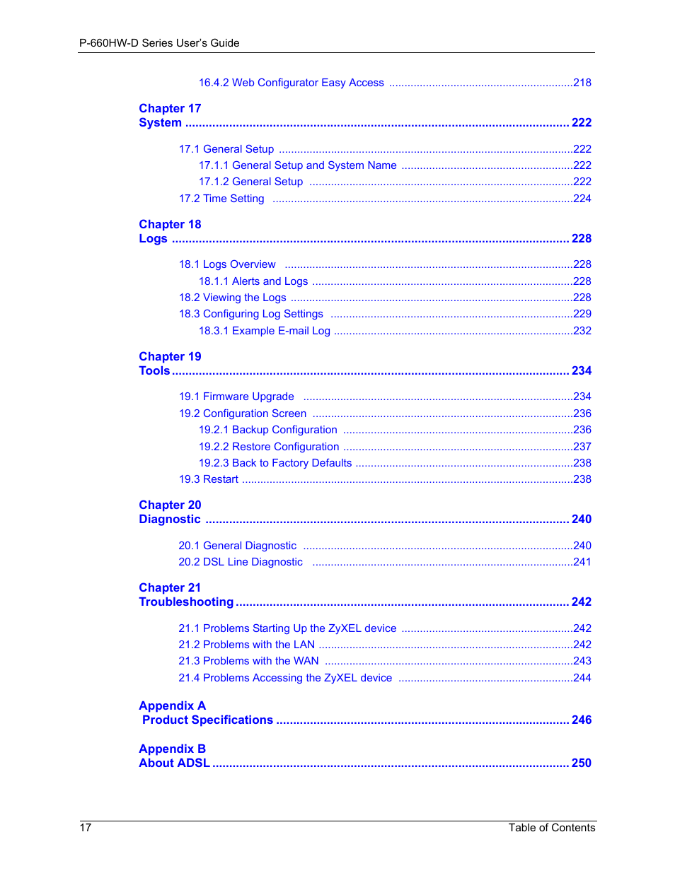 ZyXEL Communications P-660HW-D Series User Manual | Page 18 / 339