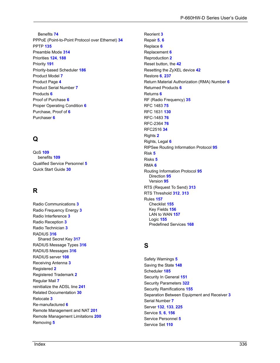 ZyXEL Communications P-660HW-D Series User Manual | Page 337 / 339