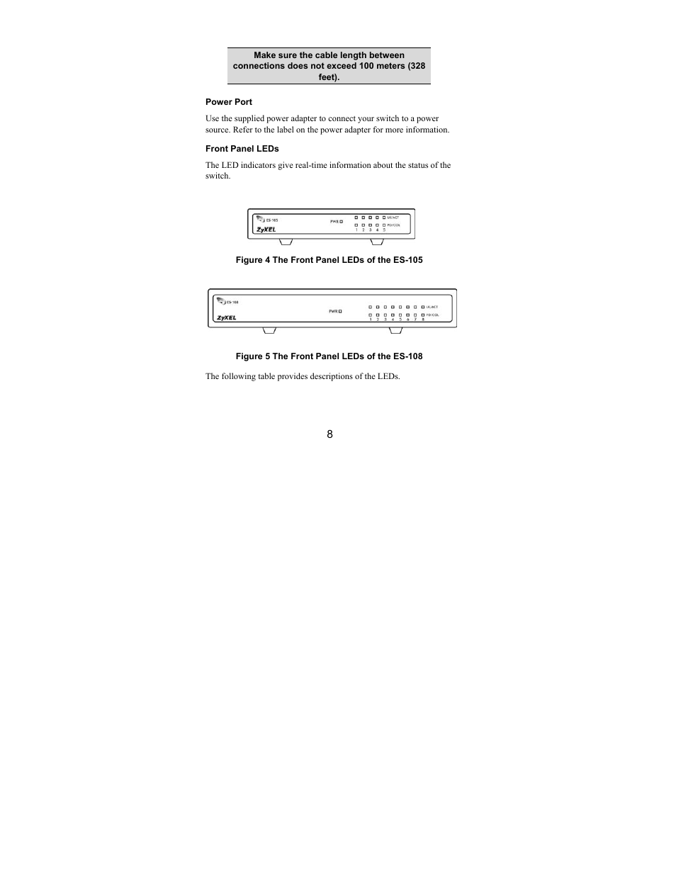 ZyXEL Communications ES-105/ES-108 User Manual | Page 8 / 12
