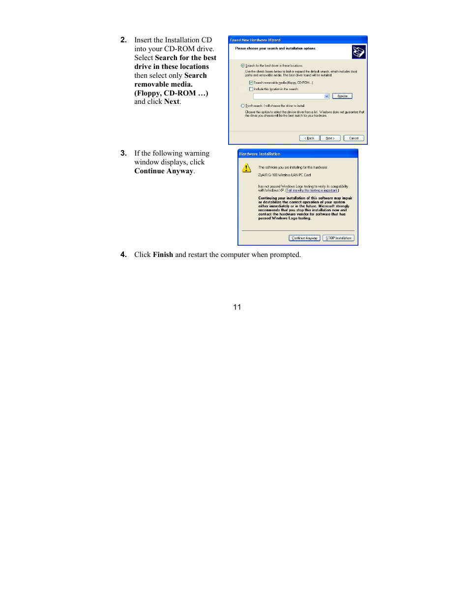 ZyXEL Communications G-100 User Manual | Page 11 / 18