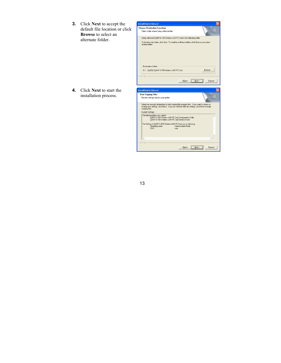 ZyXEL Communications G-100 User Manual | Page 13 / 18