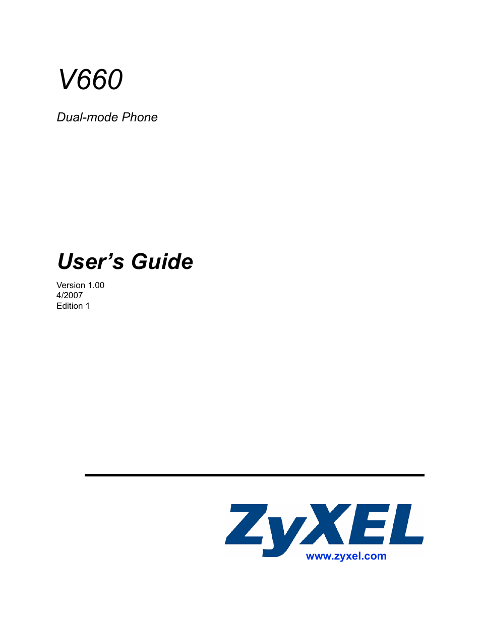 ZyXEL Communications V660 User Manual | 192 pages